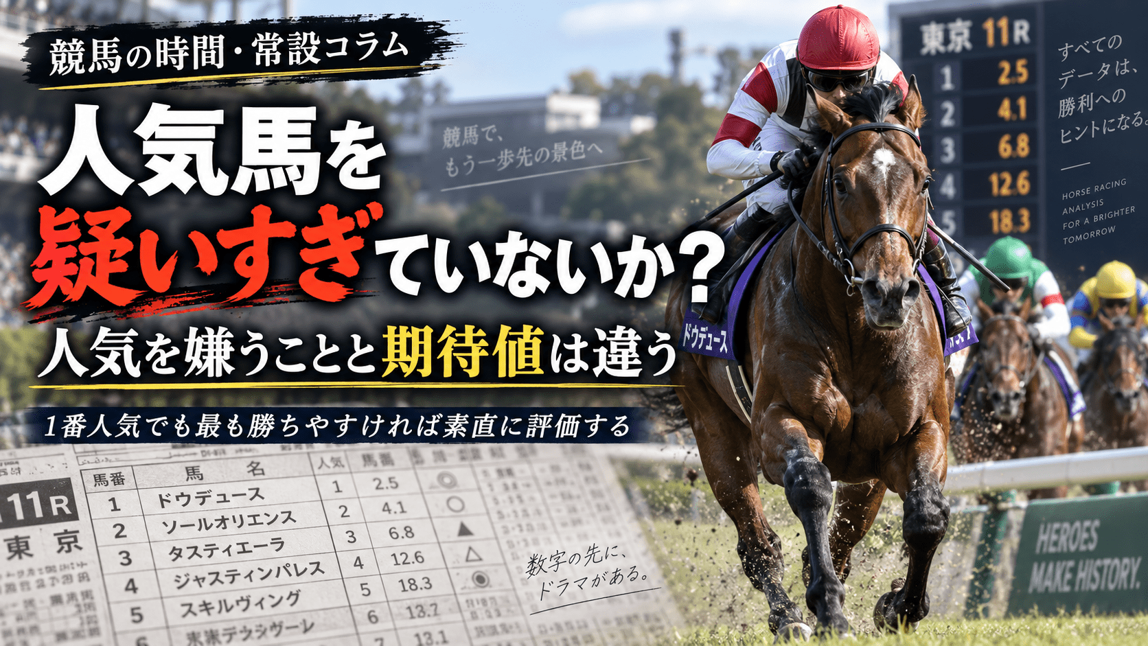 競馬予想で人気馬を疑いすぎる問題と人気・期待値の違いを解説