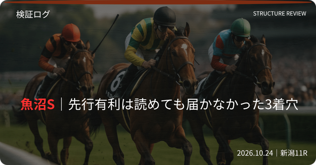 魚沼S2026の検証。アラタマフェーヴル1着、ミュージシャン2着もシンゼンカガが印外で3連複不的中。